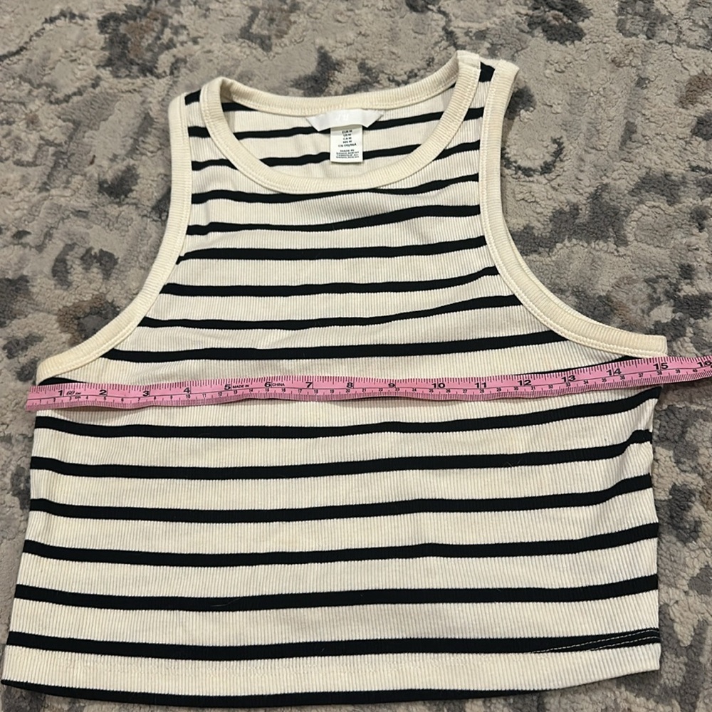 H&M Ribbed Striped Crop Top Tank - Picture 12 of 16